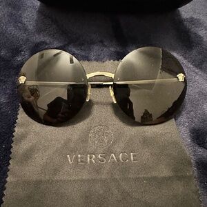 Versace black round sunglasses